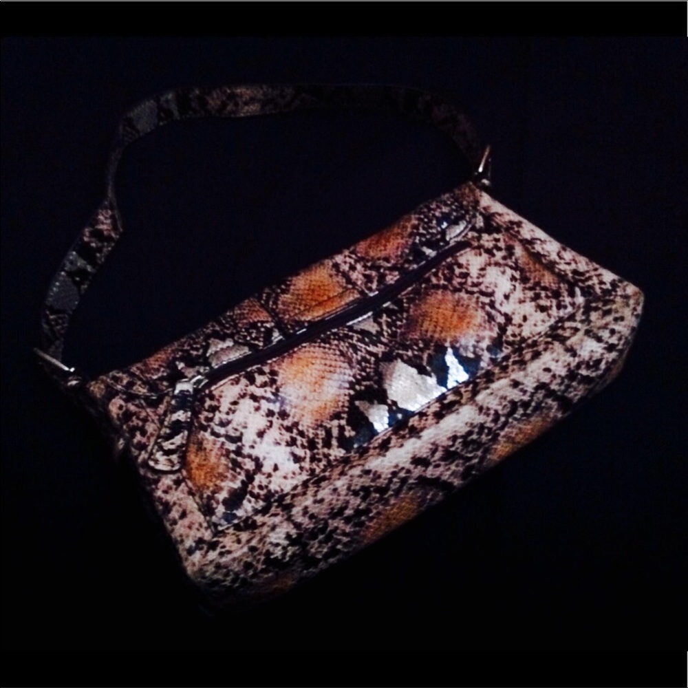 Kate Landry Python Snake Clutch Mini Shoulder Bag - image 3